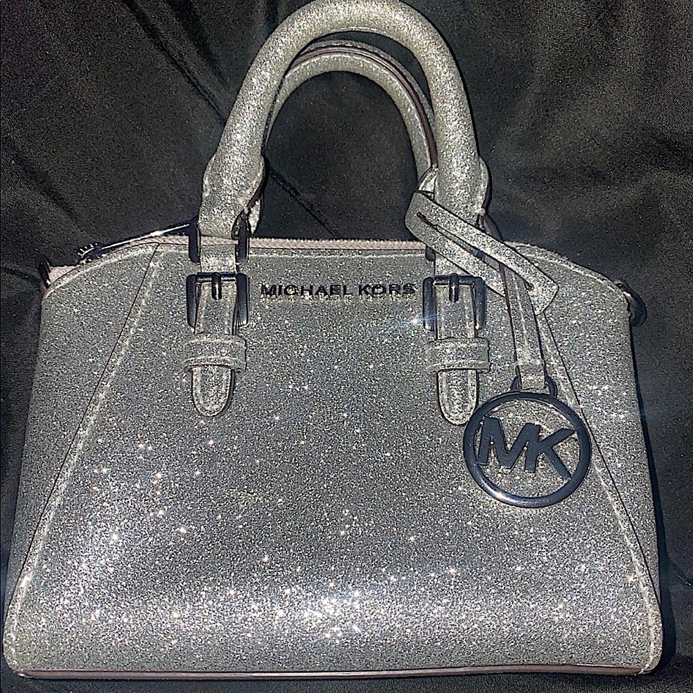 Silver Glitter Crossbody Michael Kors